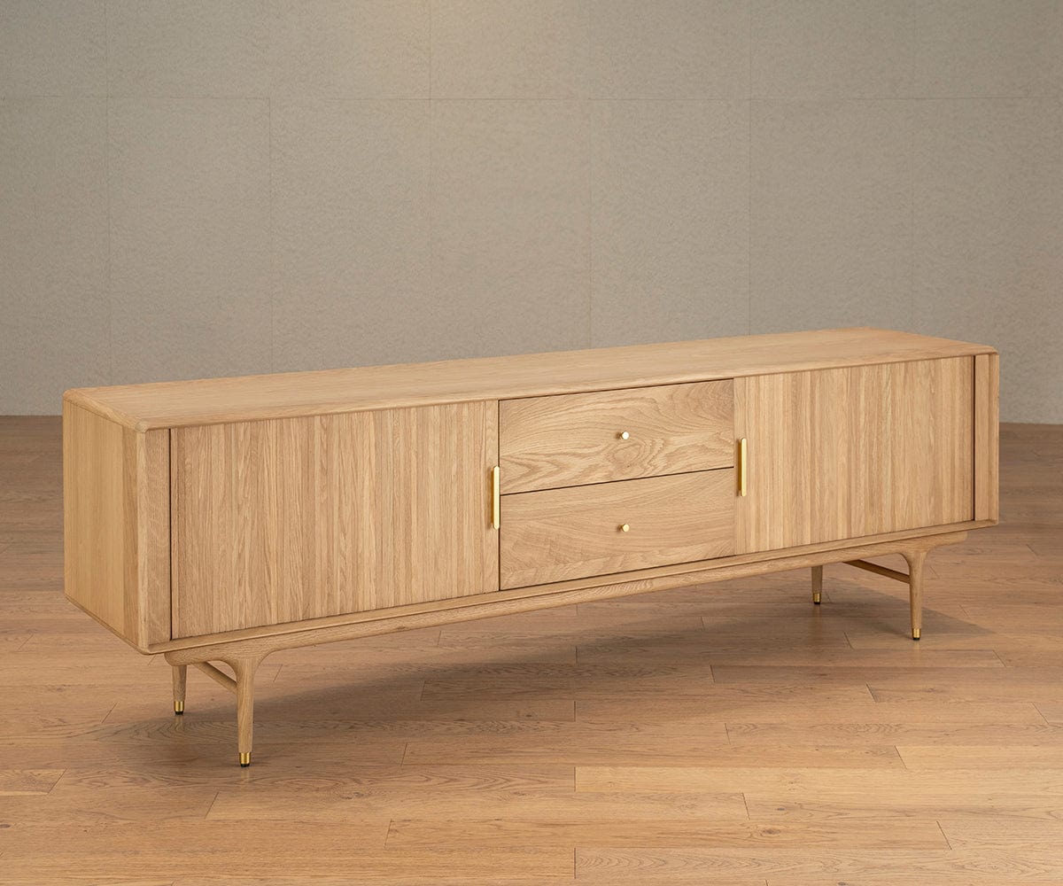 Hendrick 79" Media Stand II - White Oak