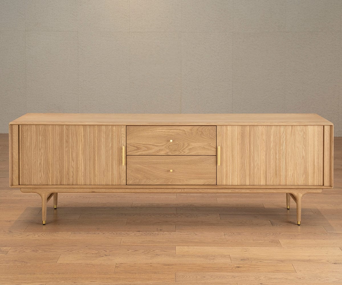 Hendrick 79" Media Stand II - White Oak