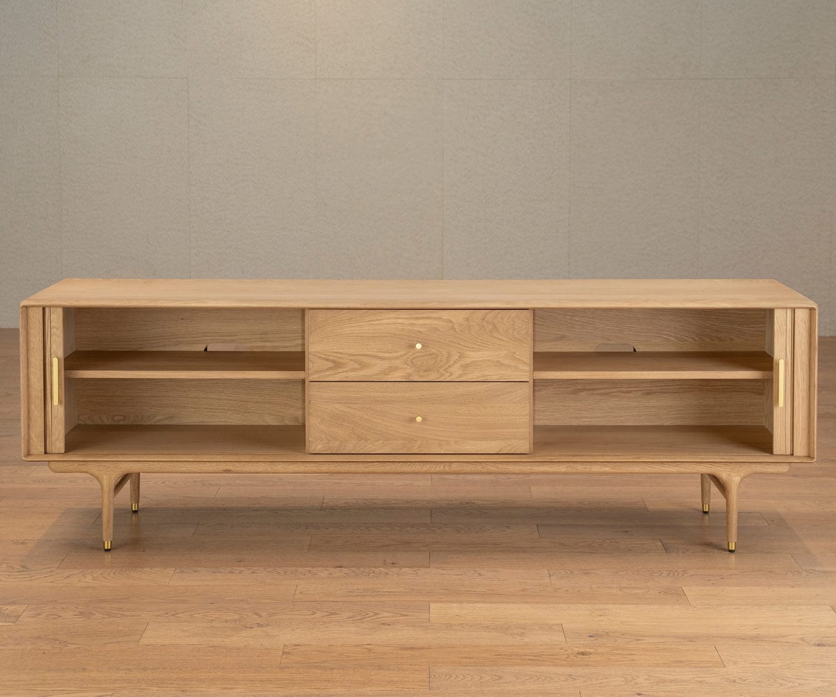 Hendrick 79" Media Stand II - White Oak